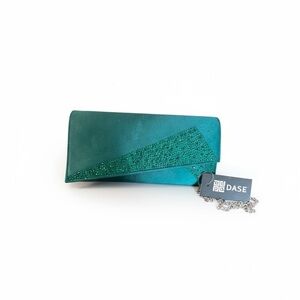 Womens Dasein Green Beaded Evening Clutch Purse with Chain Strap – NWT‎